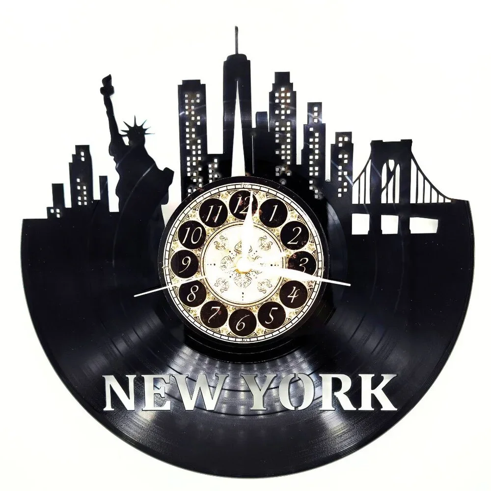 NEW YORK vinyl record wall clock